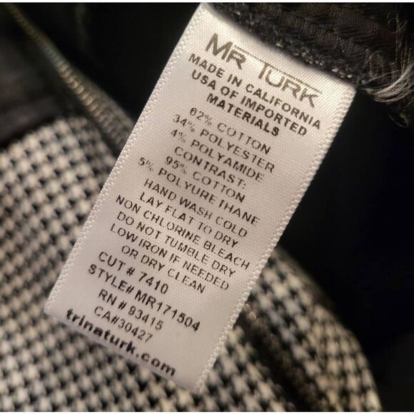 Mr. Turk Short Jumpsuit Men's Medium Black White Houndstooth Hooded Resort - Picture 7 of 9